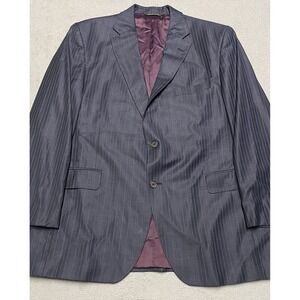 Loro Piana Blazer Mens 44 R Navy Blue‎ Wool Striped Jack Victor Sport Coat